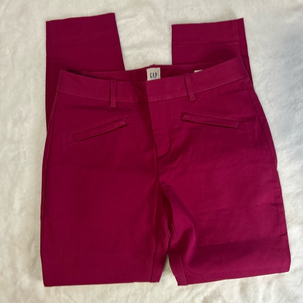 Gap Pink curvy signature skinny ankle chino pant business casual magenta 4